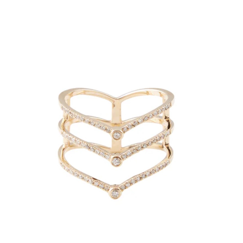 Stephanie Gottlieb jewelry diamond triple v ring gold